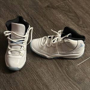 Jordan Kids White and Light Blue Sneakers